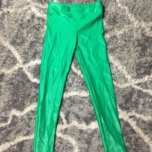 Like new koral shiny green leggings